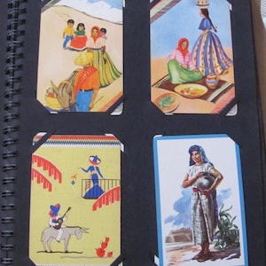4 cartes à jouer à échanger unique - guitare âne du Mexique / / album de collection vintage individuel milieu du siècle * expédition au tarif lettre gratuite *