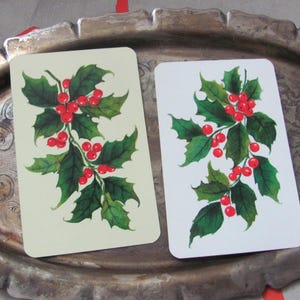 2 enkele geruilde speelkaarten // Hallmark Holly Vintage Christmas-kaart Individueel verzamelen *Gratis verzending per brief*. Nog veel meer in mijn shop!