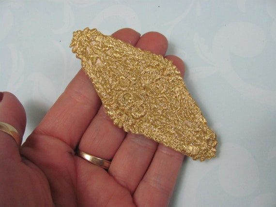 Shimmery Gold Metallic Decorative Iron On Sew On … - image 2