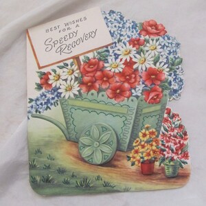 Tarjeta de felicitación vintage: Mis mejores deseos para una pronta recuperación **Envío gratuito por carta*