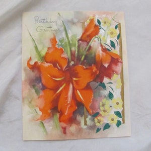 Birthday Greetings Floral - Vintage Retro Greeting Card