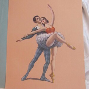 Pirouette Ballet Crown D'Amario / / Impression lithographie vers les années 40 / / Danse de ballerine / / Idéal pour encadrer des impressions d'art sans cadre 27,4 x 35,4 cm