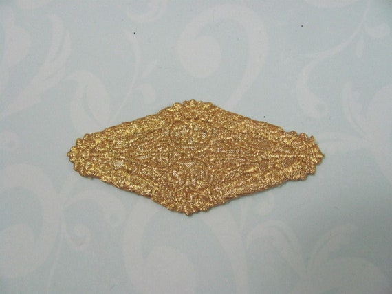Shimmery Gold Metallic Decorative Iron On Sew On … - image 1