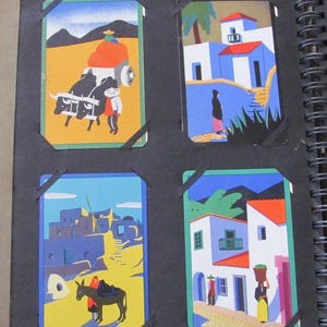 4 carte da gioco Single Swap - Mexico Donkey Oxen // Raccolta di carte vintage individuali, album di ritagli, effimeri, metà secolo *Spedizione gratuita con spedizione postale*