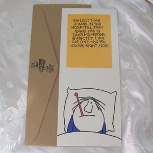 Vintage Funny Greeting Card - Hospital Get Well Sick  - Original Formula Funny Studio Cards - Many more **Free letter rate shipping*