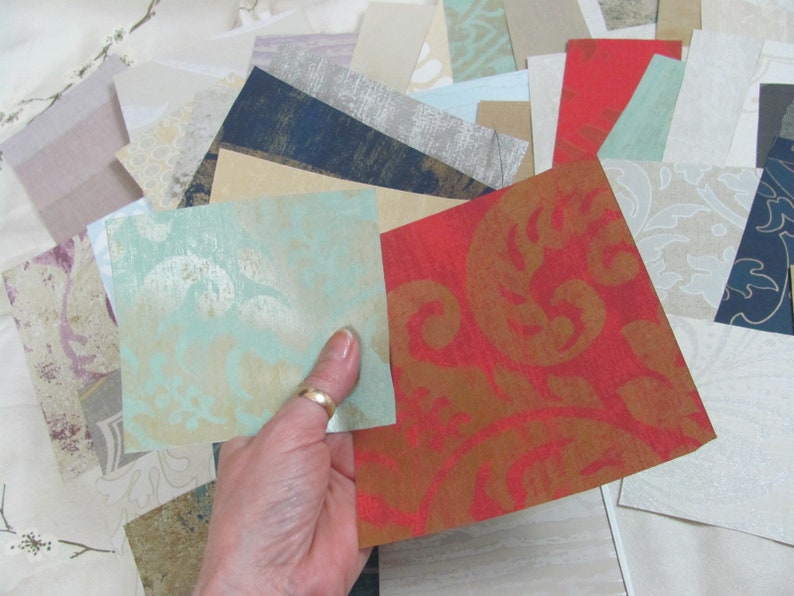 30 Wallpaper Scraps Pieces Assorted Patterns For Confetti Tags Garland Bunting Decor Scrapbooking Jewelry Origami Journals