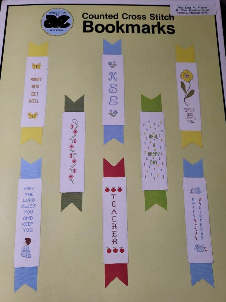 8 Bookmarks Counted Cross Stitch by AE Ann Evans Alphabet for ...