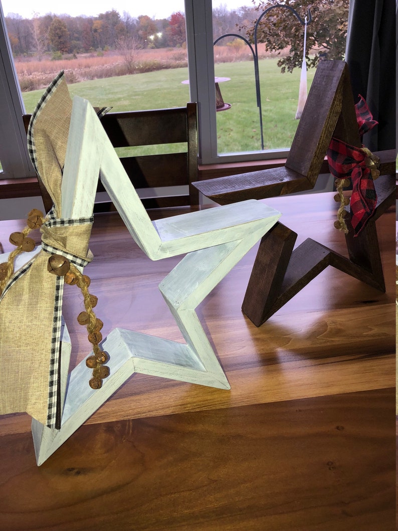 Handcrafted Solid Wood Rustic Stars Etsy