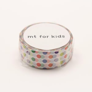 Cinta adhesiva japonesa washi con puntos de colores para niños