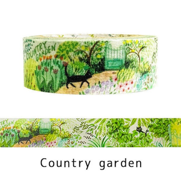 Cat Country Garden Japanese Washi Tape Masking Tape Shinzi Katoh Design