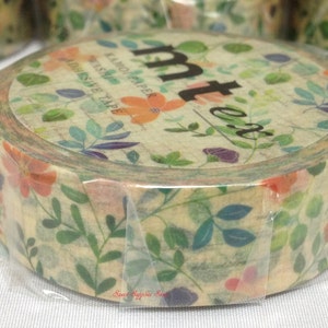 Cinta washi japonesa con estampado floral de acuarela mt ex