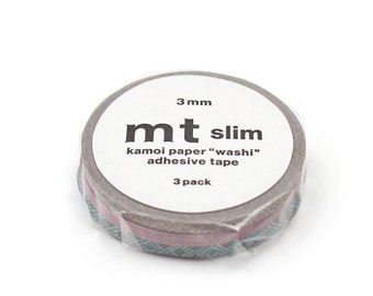 mt slim 3mm Cross Stitch Japanese Washi Tape 3 Rolls