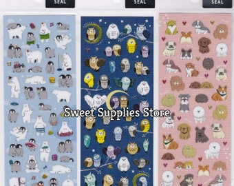 Penguin & Polar Bear, Owl, Dog Glitter Stickers  Flat Rate Shipping