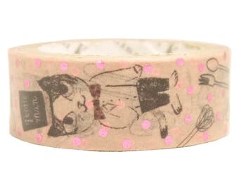 Mystic Cat Pink Glitter Japanese Washi Tape Shinzi Katoh Design