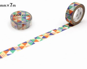 mt deco Stripe Triangle Blue Japanese Washi Tape Masking Tape