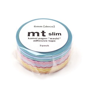 mt slim deco Line Japanese Washi Tape 6mm 3 Rolls