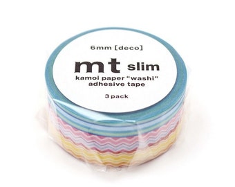 mt slim deco Line Japanese Washi Tape 6mm 3 Rolls