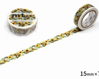 Cinta adhesiva washi japonesa con diseño de girasol de mt ex