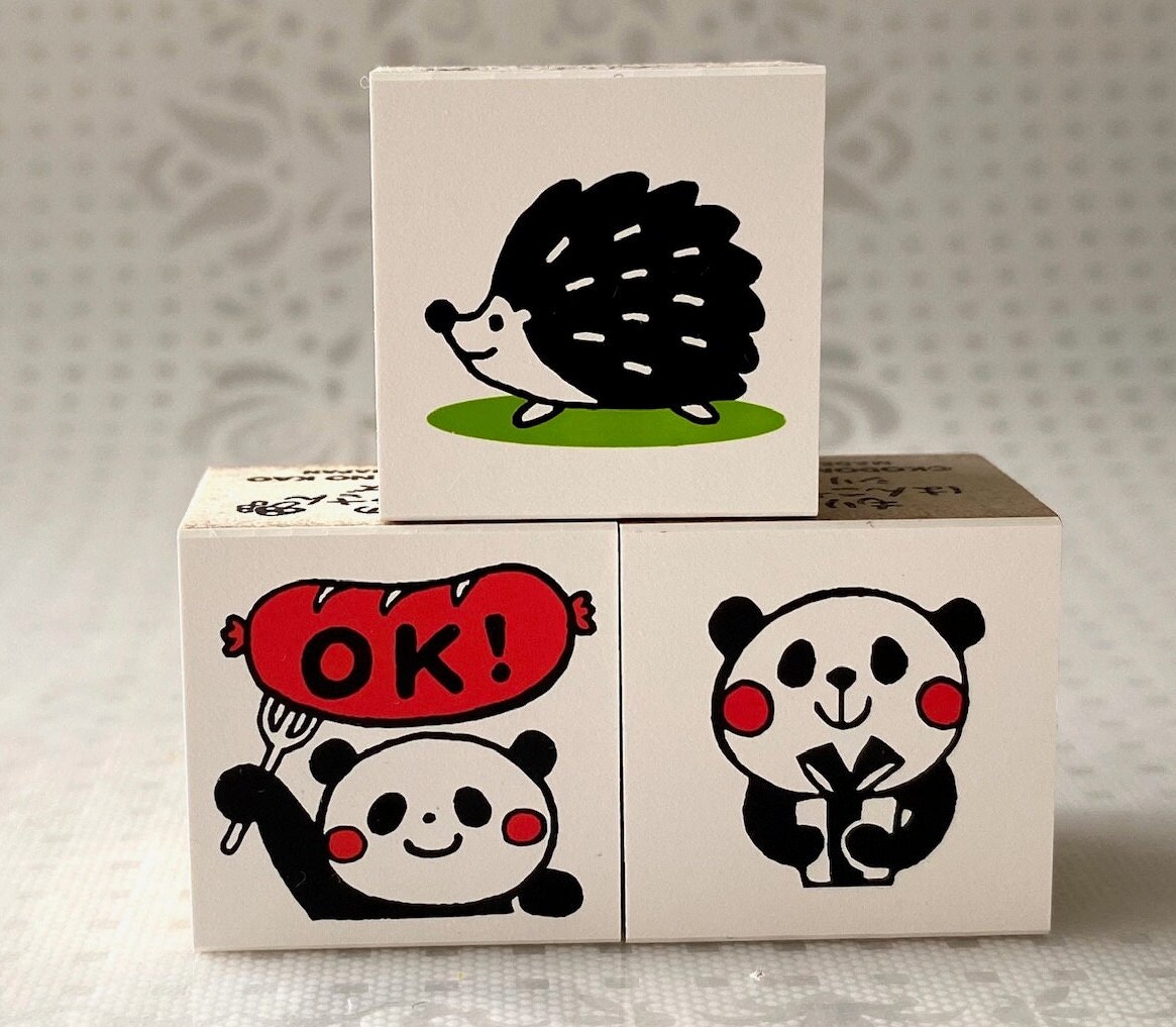 Cute Kawaii Style Animals Panda Penguin Frog Tiger Rubber Stamp Set for  Stamping Crafting Planners - 1/2 Inch Mini