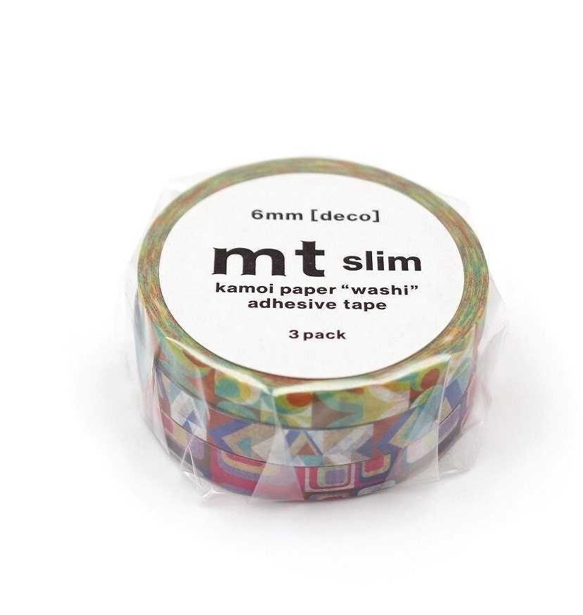 MT Washi Masking Tape, Slim, Twist Cord A, 6mm x 10M x 3 (MTSLIM10)