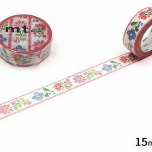 Cinta adhesiva japonesa washi con bordado de flores mt ex