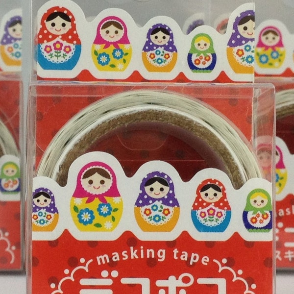 Matryoshka  Russian Doll Japanese Die Cut Washi Tape (MDT01-08)  Price depends on order volume. Buy other items together for BETTER price.
