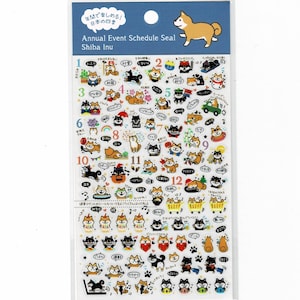 Shiba Inu  Dog Schedule Stickers with Gold Accent