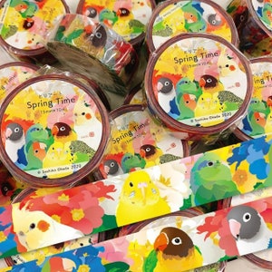Cinta adhesiva para pájaros, cinta washi, agapornis, periquito del Pacífico, cacatúa, periquito