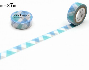 mt deco Triangle & Diamond Blue Japanese Washi Tape MT01D336