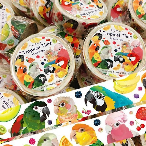 Bird Masking Tape Washi Tape Caique Sun Parakeet Monk Parakeet Macaw Conure Galah, etc.