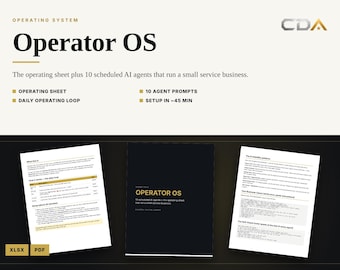 Operator OS AI Agent Kit voor dienstverlenende bedrijven | 10 ChatGPT Claude-prompts + Google Sheets CRM-sjabloon | Bedrijfsplanner voor aannemers