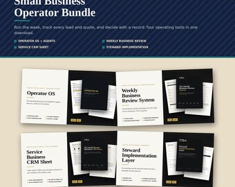 Pakket voor kleine ondernemers: CRM-spreadsheet, wekelijkse evaluatie, bedrijfsdashboard, Excel- en Google Sheets-sjablonen, digitale download