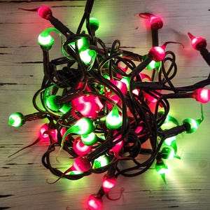 Christmas Mix Red & Green Retro 50 Ct. Handmade Silicone Dipped LED