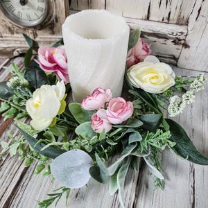 Romantic Bouquet Rose Flower Cottage Candle Ring