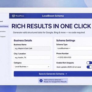 Local Business Schema Plugin WordPress | Local SEO Structured Data | JSON-LD Schema Generator