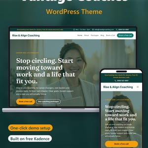Life Coach WordPress Theme, Coaching Website Template for Kadence, Consultant Business Site, Discovery Call Request Form, Pricing Packages