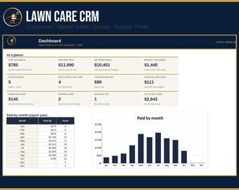 Lawn Care CRM Excel Template | Lawn Mowing Customer Tracker | Recurring Revenue | Quote Calculator | Route Planner | Video Tutorial