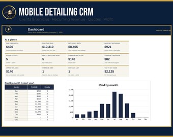 Mobile Detailing CRM Excel Template | Auto Detailing Client Tracker | Recurring Revenue | Price Calculator | Route Planner | Video Tutorial