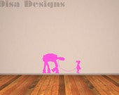 A Girl and Her At - At or Boy and His At - At vinyl wall decal - Boys Room Decal - Girls Room Decal - Star Wars wall decal - Wall Art