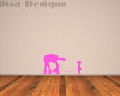 A Girl and Her At - At or Boy and His At - At vinyl wall decal - Boys Room Decal - Girls Room Decal - Star Wars wall decal - Wall Art