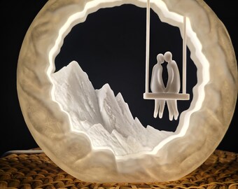 Lámpara de columpio para parejas / Luz ambiental LED romántica
