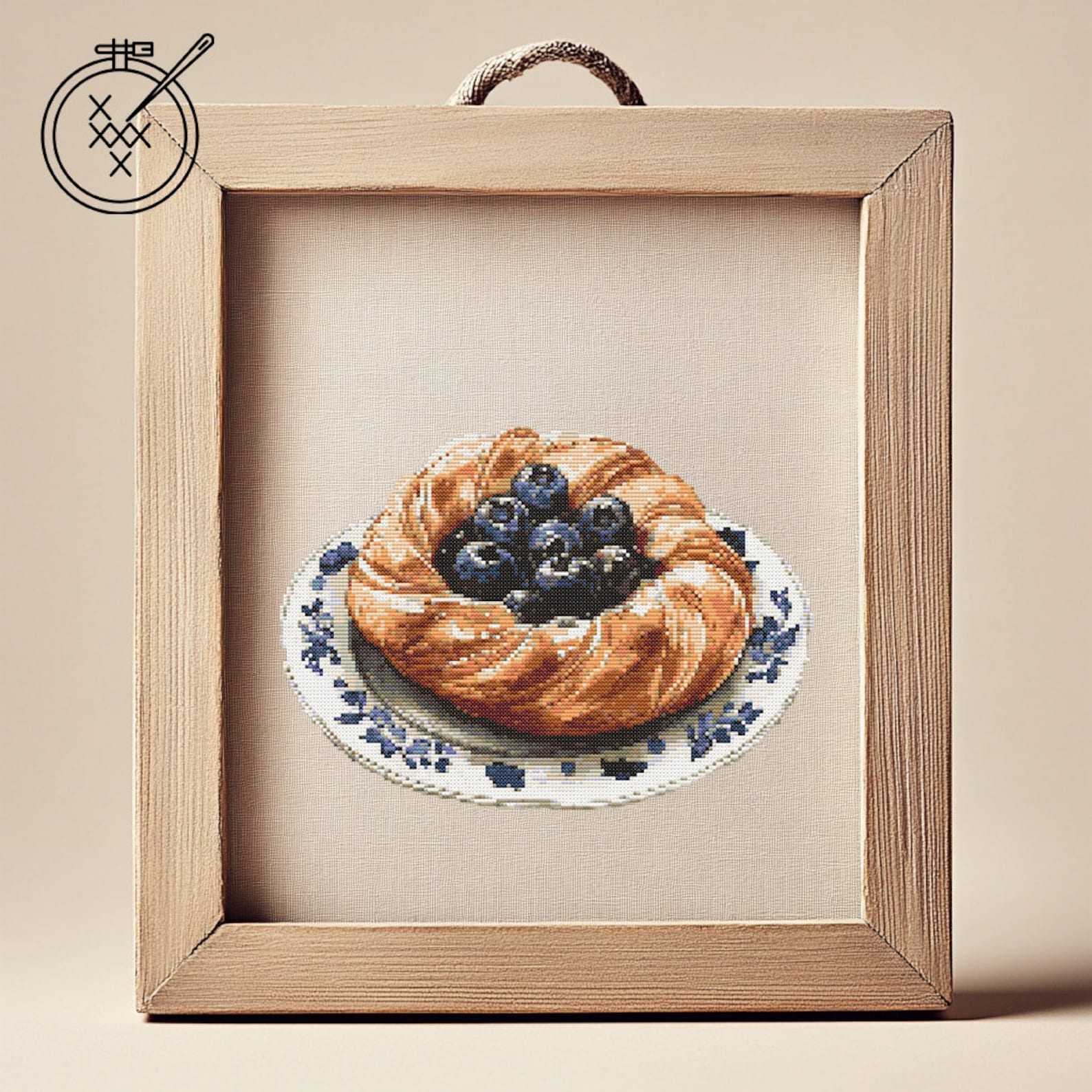Blueberry Pastry Cross Stitch Pattern: Easy DIY Kitchen Decor (PDF) - Etsy