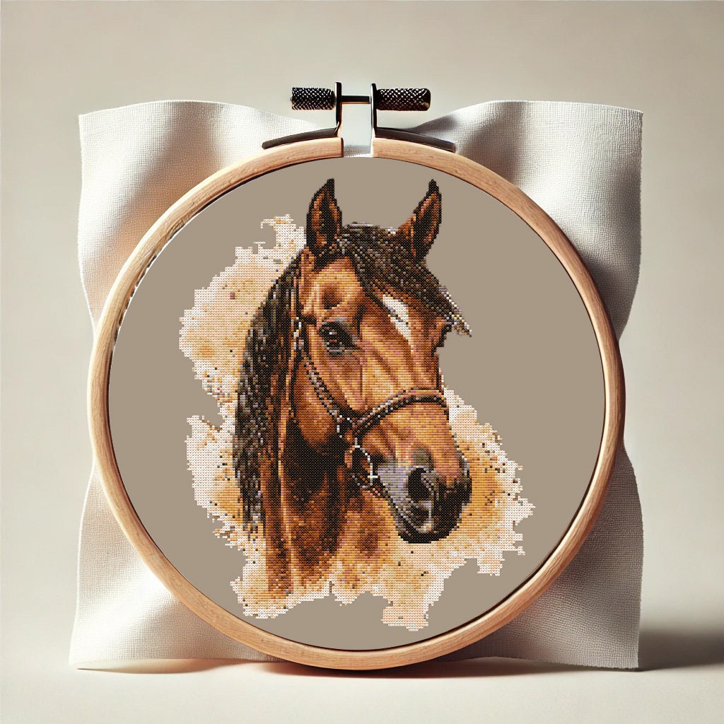 Brown Horse (PDF) | Room decor | Easy to Follow | Animal Lover | Horse Lover Pattern | Keeper & Markup R-XP Compatible |DMC Threads