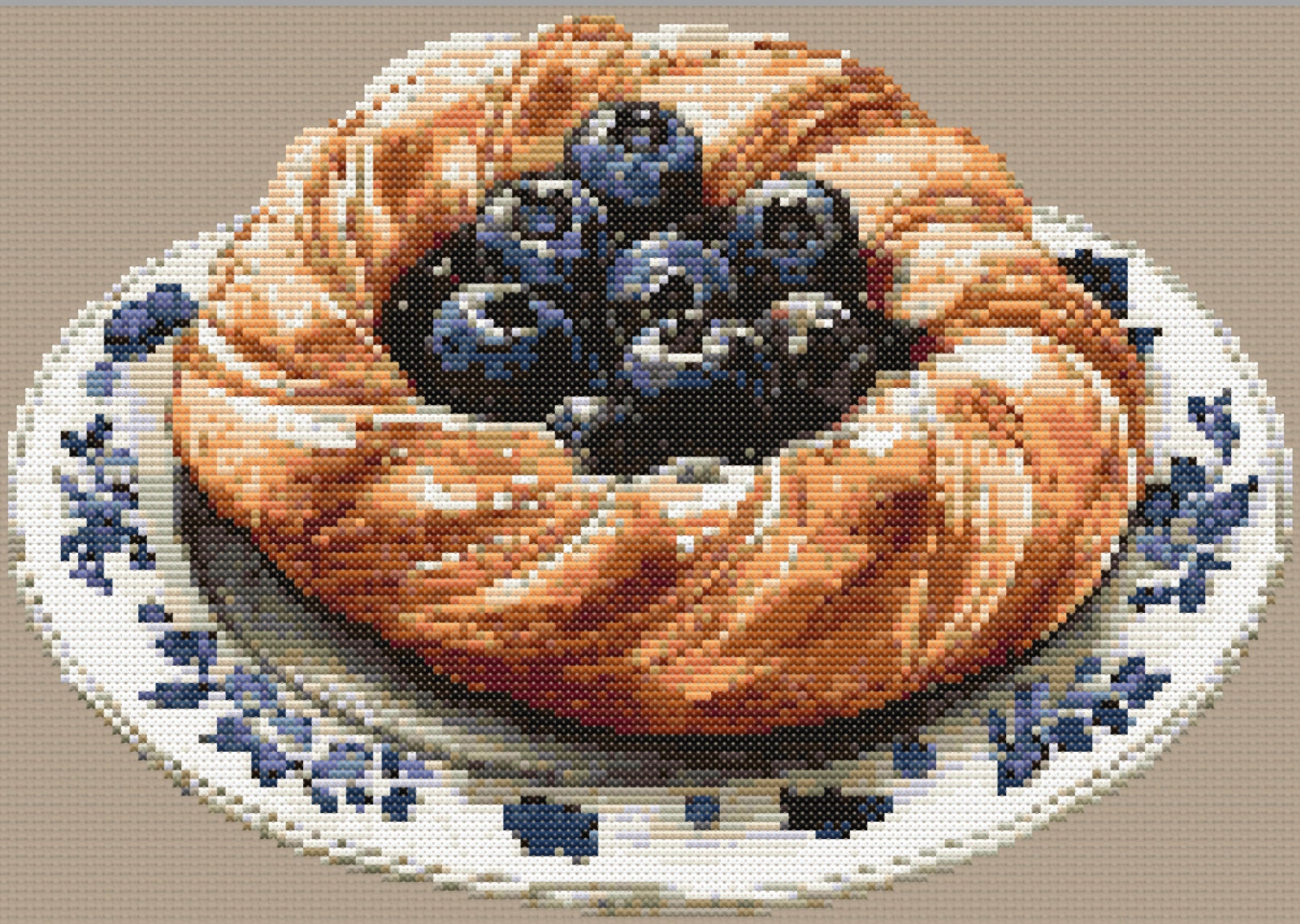 Blueberry Pastry Cross Stitch Pattern: Easy DIY Kitchen Decor (PDF) - Etsy