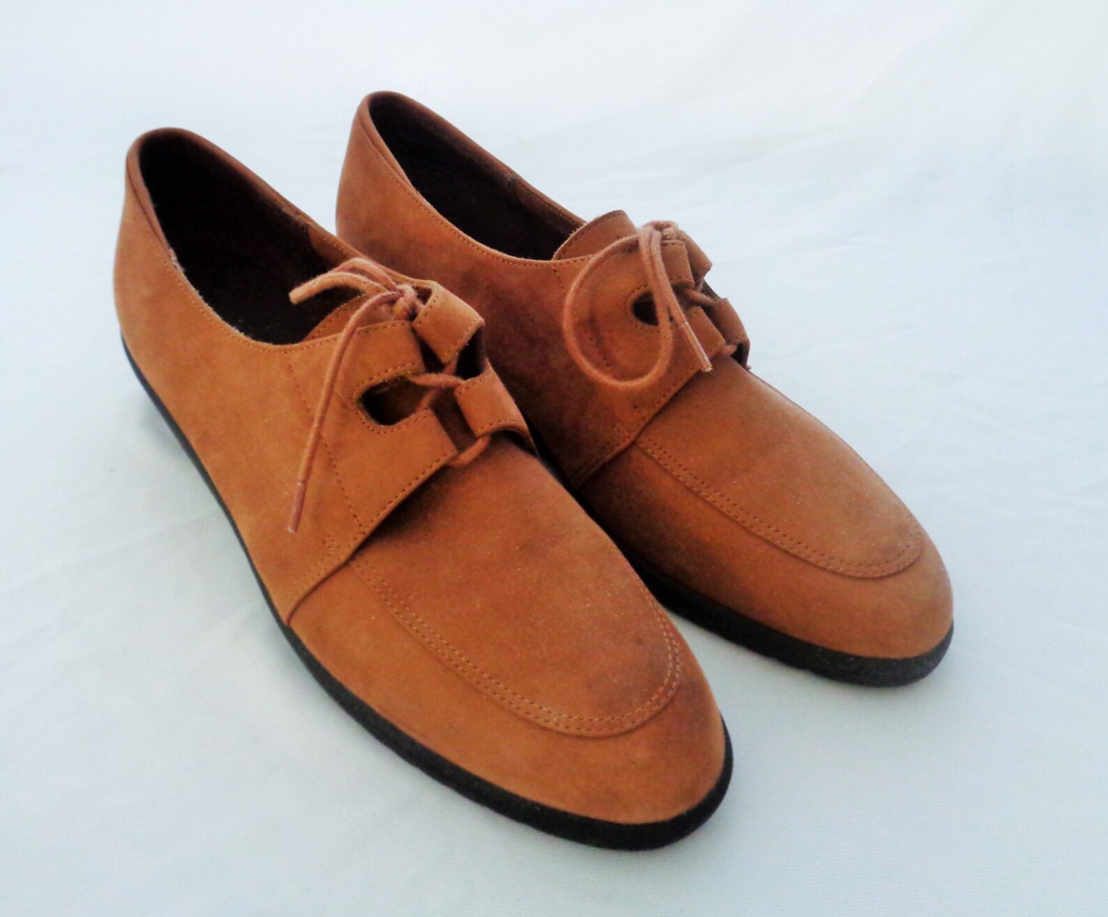 Vintage Chestnut Suede Leather Hush Puppies Shoe Oxfords 1970s Etsy