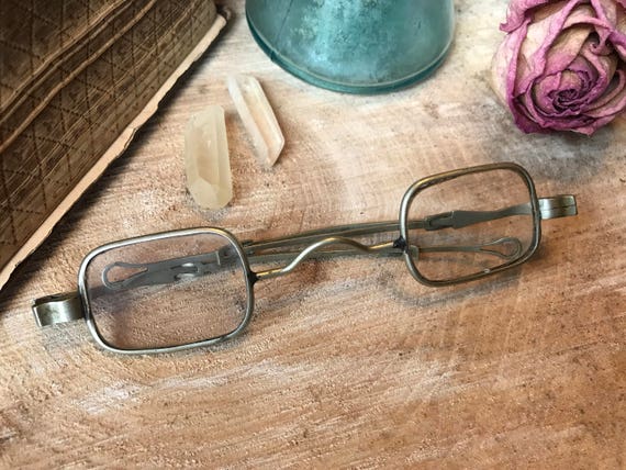 Antique Straight Temple Square Eyeglasses 1800s - image 3