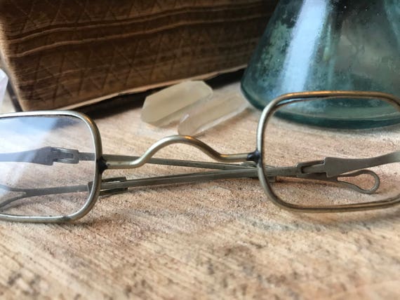 Antique Straight Temple Square Eyeglasses 1800s - image 6