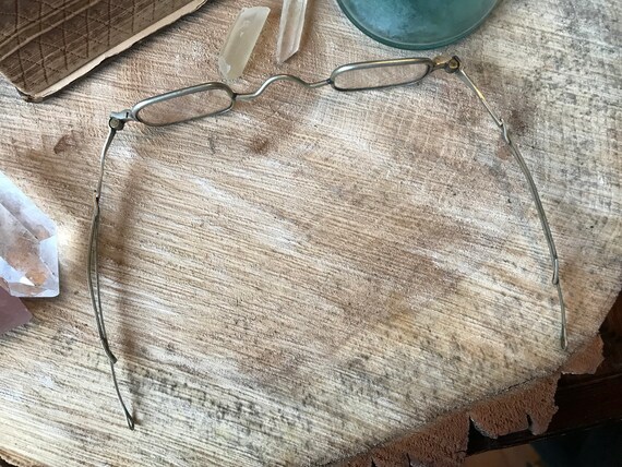 Antique Straight Temple Square Eyeglasses 1800s - image 5