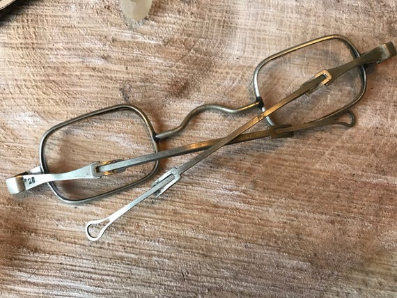 Antique Straight Temple Square Eyeglasses 1800s - image 8