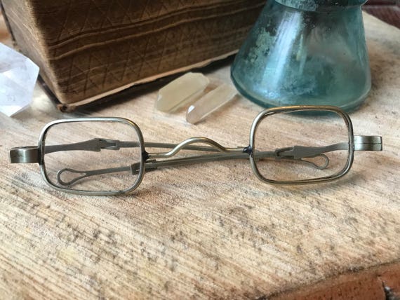 Antique Straight Temple Square Eyeglasses 1800s - image 4